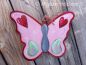 Preview: Hänger Schmetterling * 30 x 23,5 cm * Holz * Herz * Rosa Rot